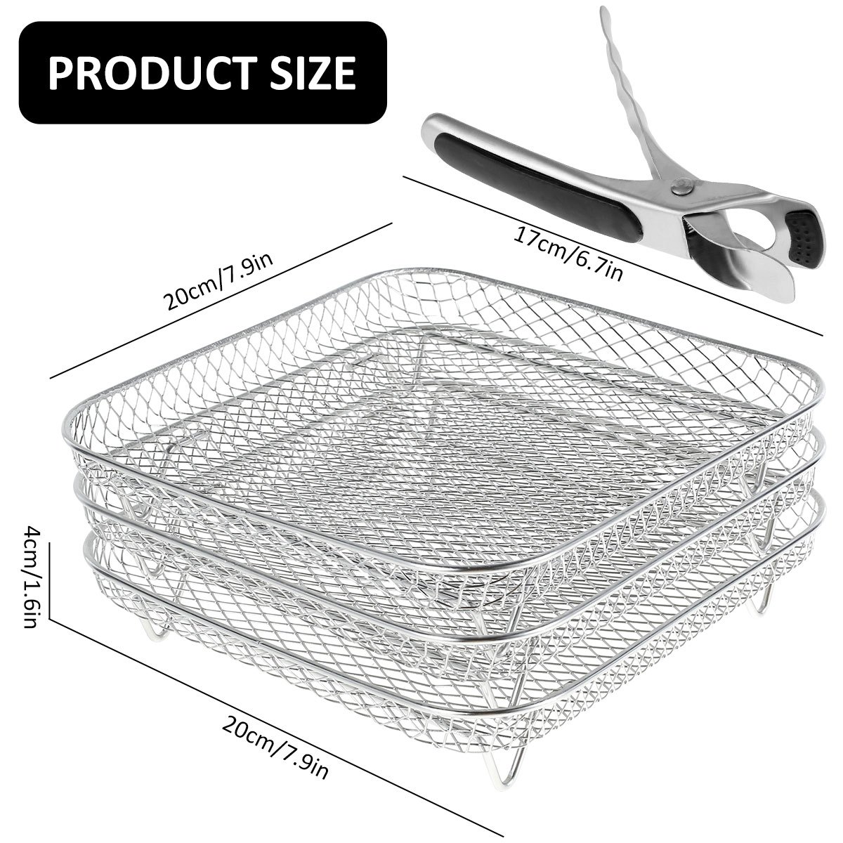 3 Pezzi Griglie Friggitrice Aria Impilabili Vassoio In Rete - Temu  Switzerland