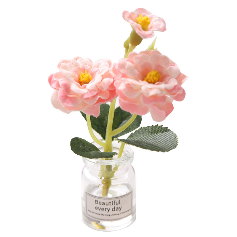 lamphle 1 12 Scale Flowers Dollhouse Miniature Flowers Tiny Flowers Resin  Mini Roses Artificial Flowers Mini Roses for Crafts, Small Flowers for