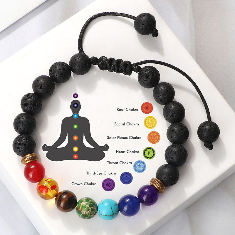 7 Chakra Bracelet Reiki Healing Stone Natural Crystal DIY Handmade Jewelry  Gift