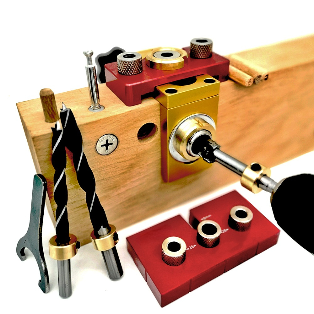 Kit de perçage 3 en 1 pour le travail du bois - Guide de perçage - Kit de  gabarit de poche réglable - Guide de perçage (8/10/15 mm) : :  Bricolage