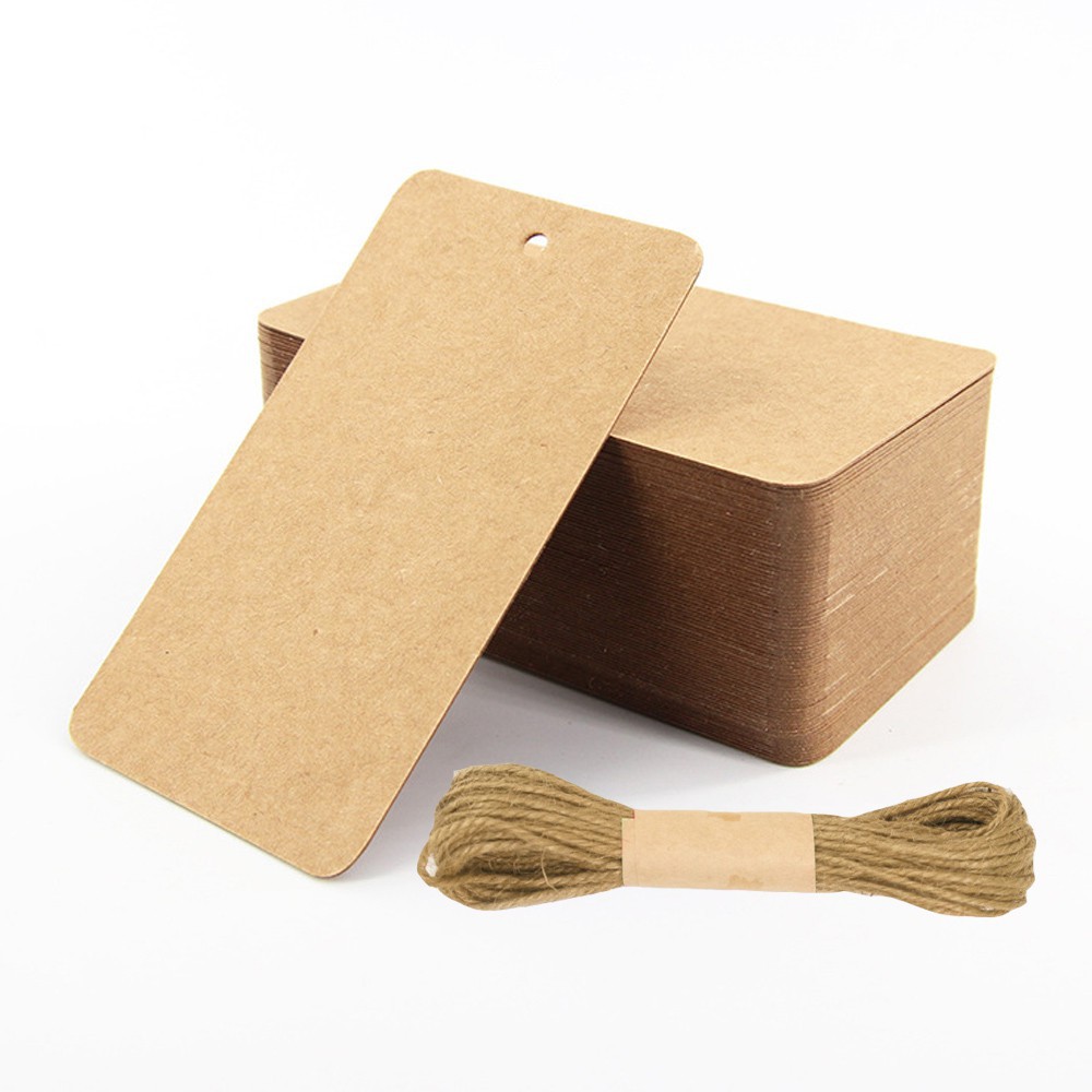 

50pcs Kraft Paper Gift Tags, Blank Gift Tags With 10m Jute Twine, Price Hang Tags