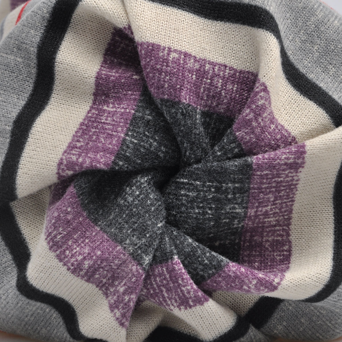Striped Pattern Slouchy Beanie Hip Hop Skullies Cap Hat
