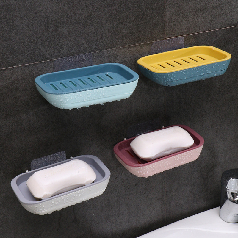 Soap Holder Soap Dish for Shower Suction Cup Wall Mounted NO-Drilling Self  Draining Removable Waterproof Strong Vacuum Suction Bar Soap Sponge Holder  for Shower Bathroom Bathtub Kitchen Sink 