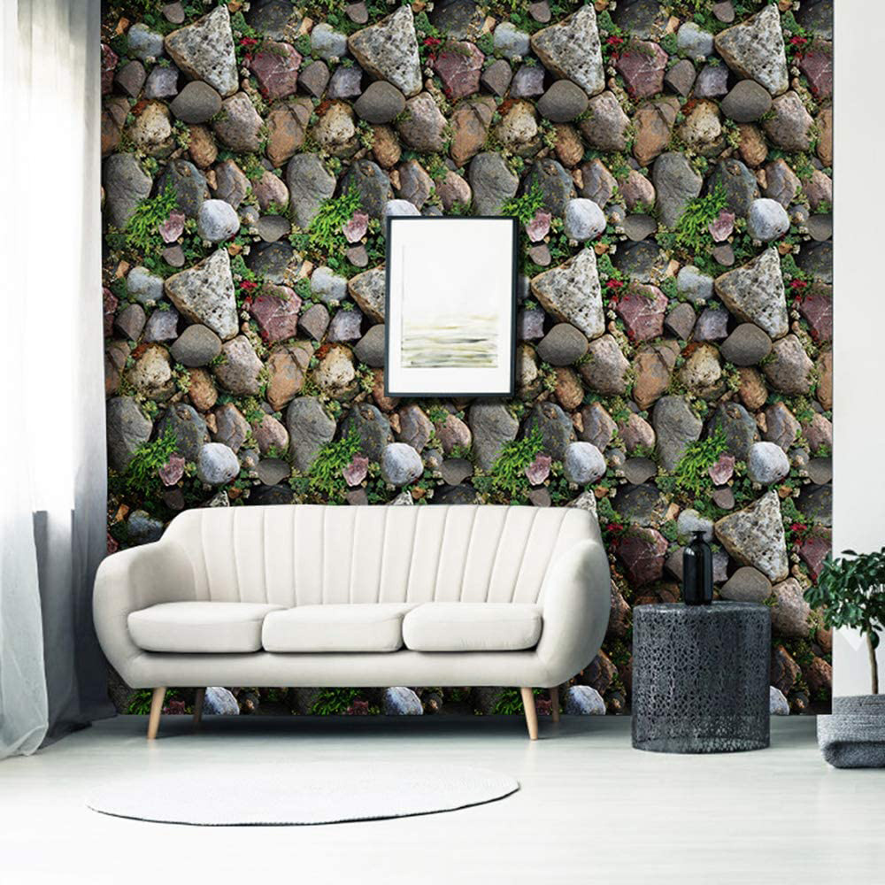 Papel tapiz autoadhesivo de vinilo de imitación de ladrillo, revestimiento  extraíble de piedra para paredes de dormitorio, decoración del hogar