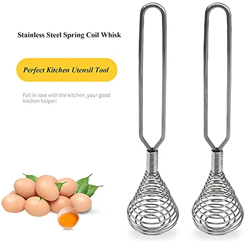 2pcs Stainless Steel Spring Coil Whisk Wire Whip Cream Egg - Temu