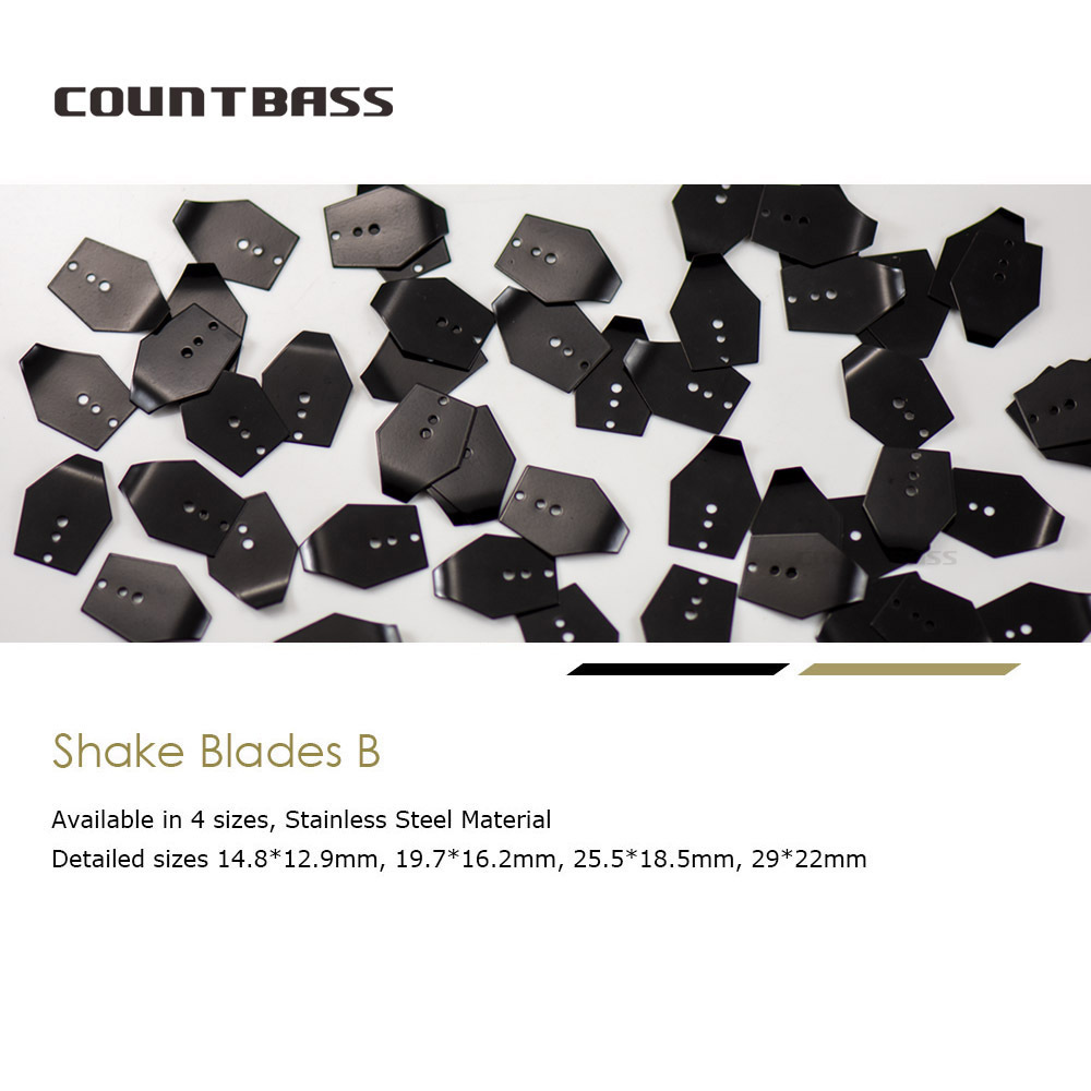 COUNTBASS 50 Count Pack Curve Standard Stainless Steel Swim Jig Shakee  Blades 