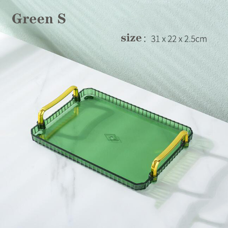 Plastic Tray Clear Serving Tray With Handles Decorative Tray Storage