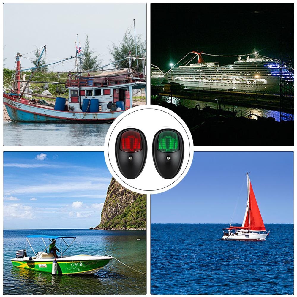 (2pcs=red+green) LED Marine Navigation Lights for Boats - Bow Light Port  Starboard Side * Lamp for Pontoon, Skeeter, Power Boat and Skiff - 10-30V