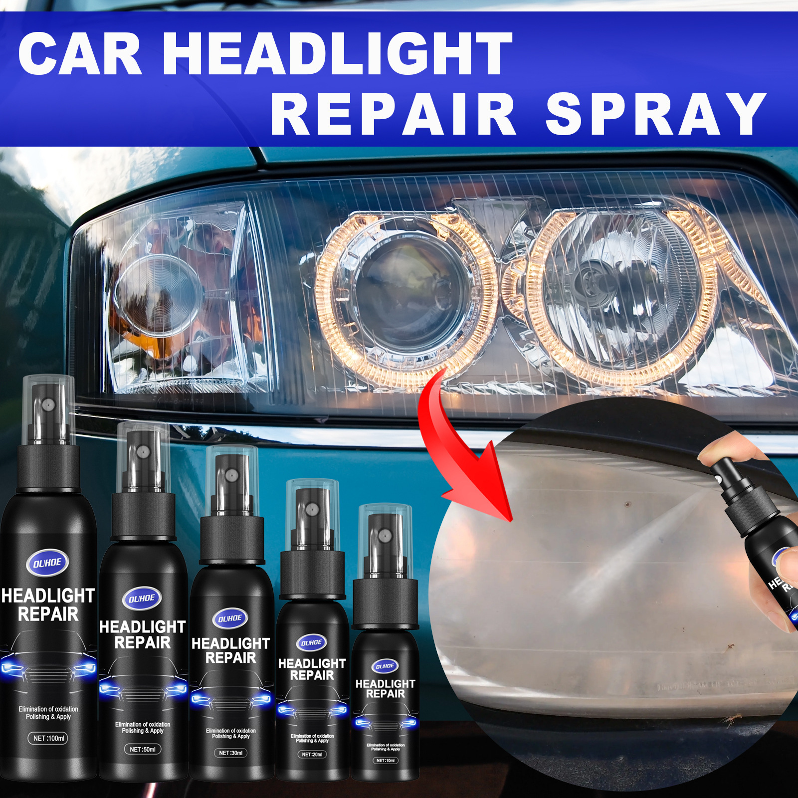 Car Headlight Restoration Refurbishing Agent Headlight Care - Temu