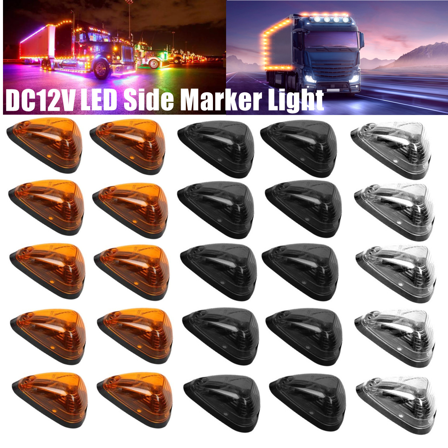 Comprar 10 Uds DRL 12V 24V luz LED de posición lateral Camion Auto camiones  remolque autobús lámpara de freno trasero Accesorios para camiones Luces  Traseras