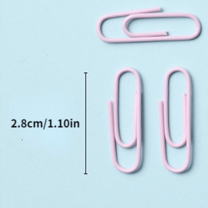 50pcs Makaron Paper Clip Boxed Office Supplies