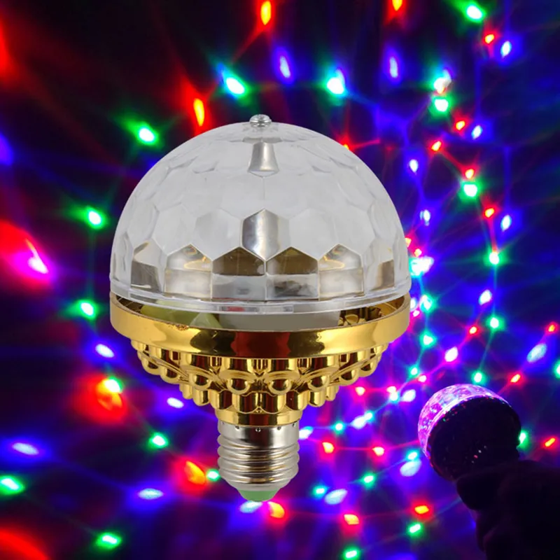 Accompany Oppressor to manage 1pcs Colorful Auto Rotating Rgb Light Led Bulb Stage Light Effect Party  Lamp Disco Crystal Magic