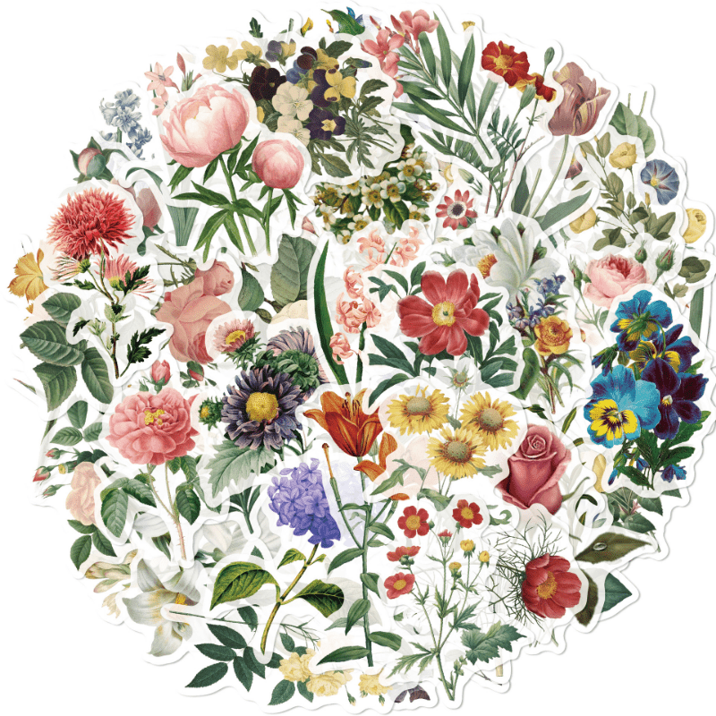 Antique Floral Deco Sticker