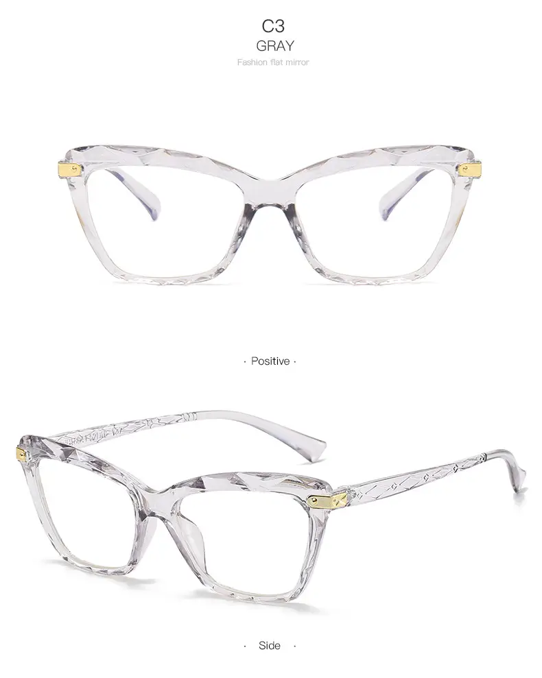 2023 New Cat Eye Computer Eyeglasses Women Men Blue Light Blocking Optical Glasses  Frames Vintage Anti Blue Ray Trends Eyewear
