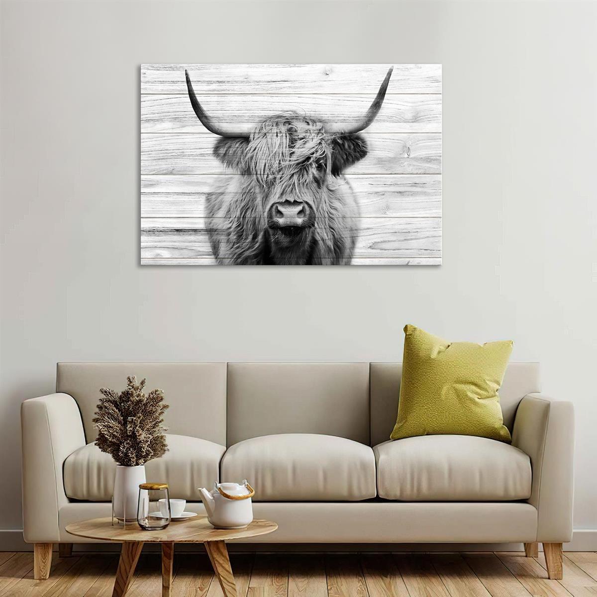 Canvas Painting Cattle Wall Decor Canvas Wall Art Black - Temu Canada