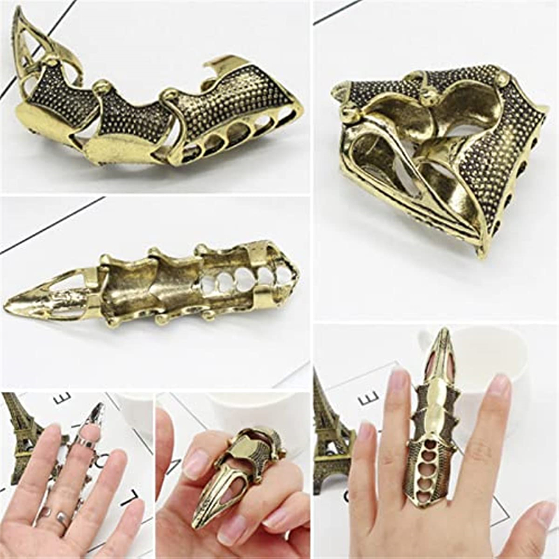 1Pcs Retro Knuckle Nails Bendable Finger Alloy Ring Men Women Jewelry Gift