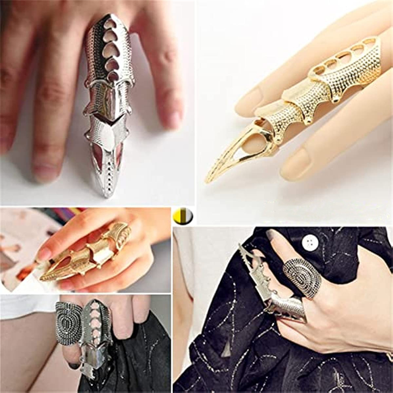 1Pcs Retro Knuckle Nails Bendable Finger Alloy Ring Men Women Jewelry Gift