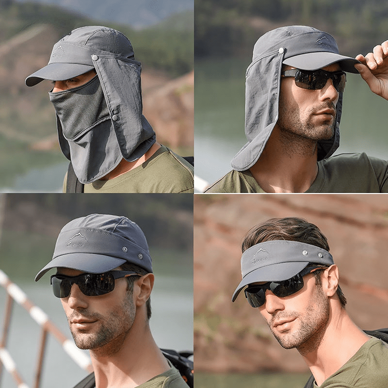 Multifunctional Sunscreen Hat, Quick-drying Breathable Baseball Hat, Baseball with Face Cover for Men Women Outdoor Hiking Fishing,Temu