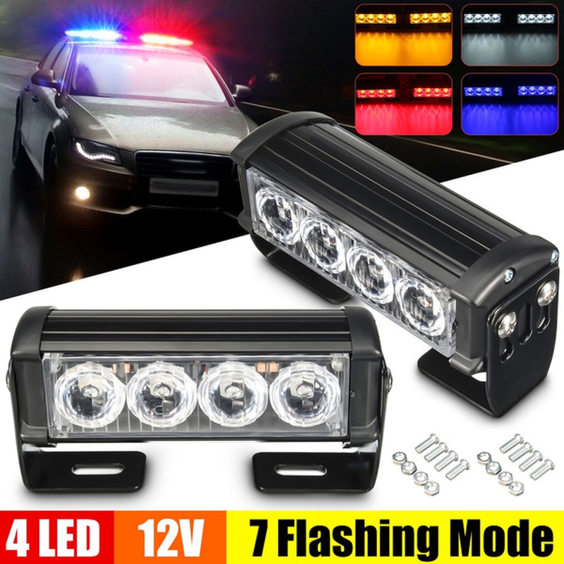 Car Truck Front Grille Led Strobe Warning Light Auto Police - Temu