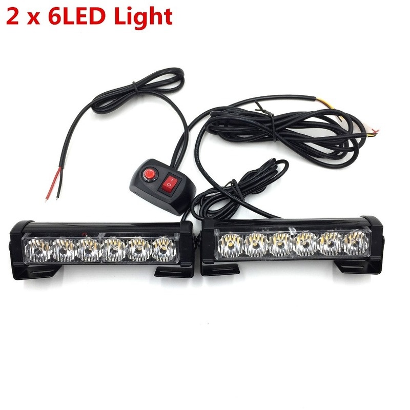 Car Truck Front Grille Led Strobe Warning Light Auto Police Led