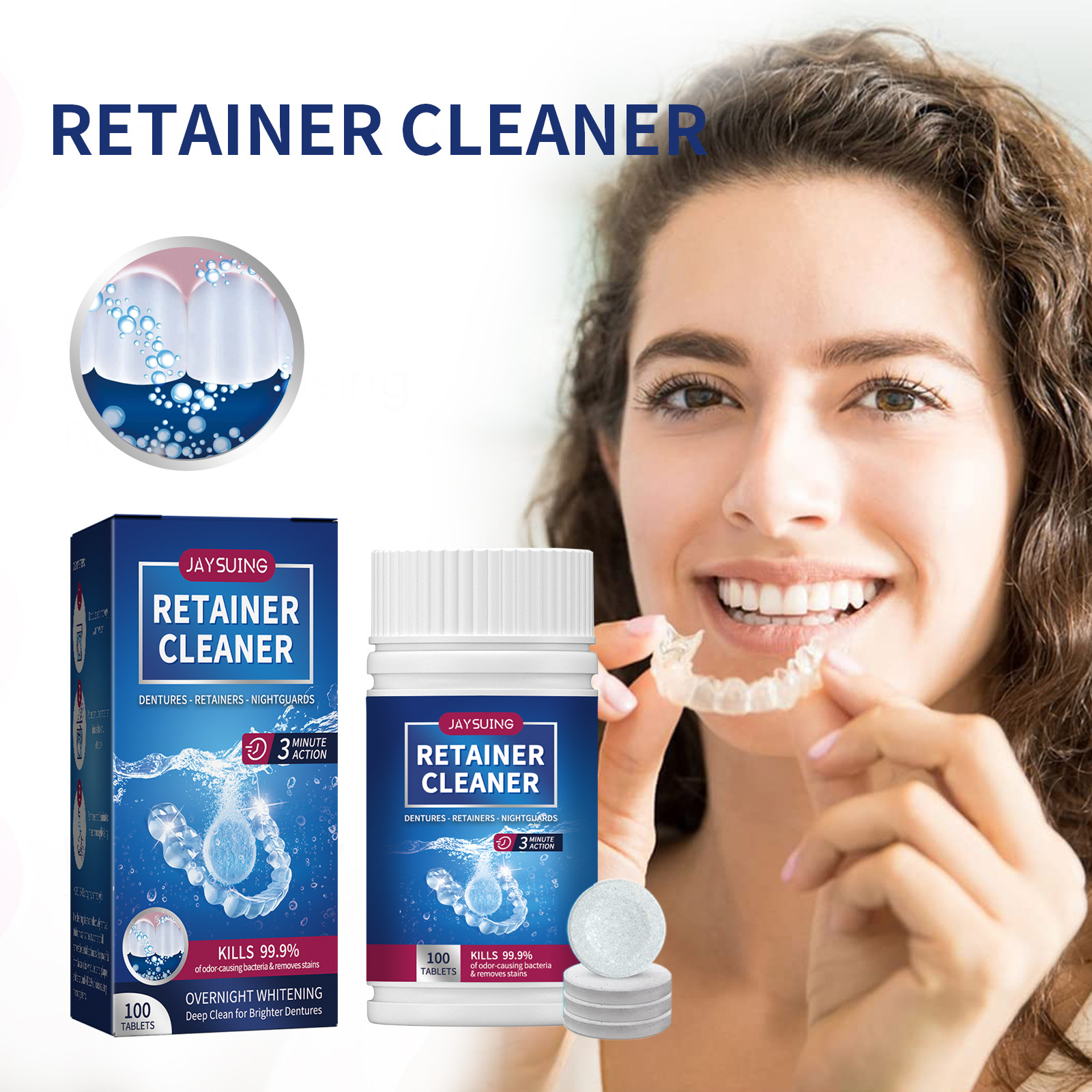 100 Tablets Denture Cleaning Tablets Fresh Breath Oral Care Temu