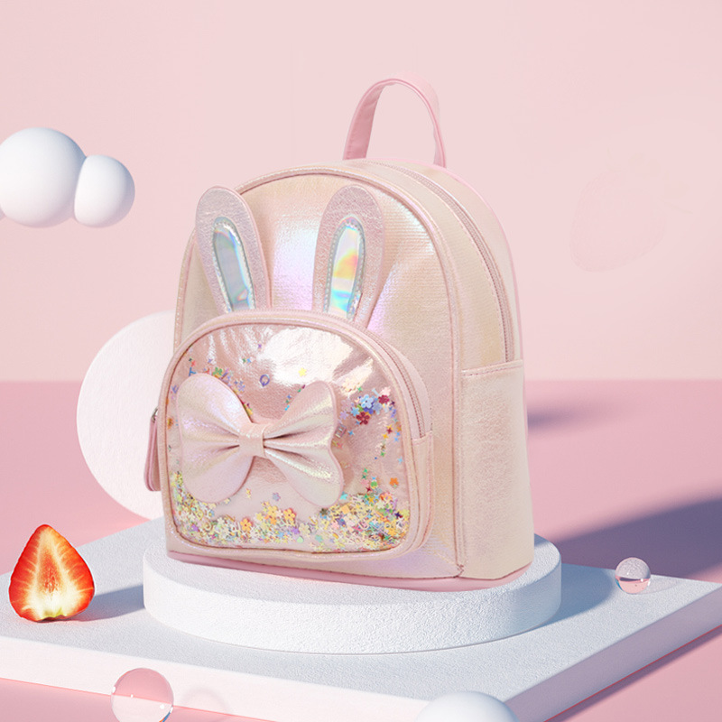 Childrens Cute Cartoon Rabbit Ears Backpack Kindergarten Schoolbag