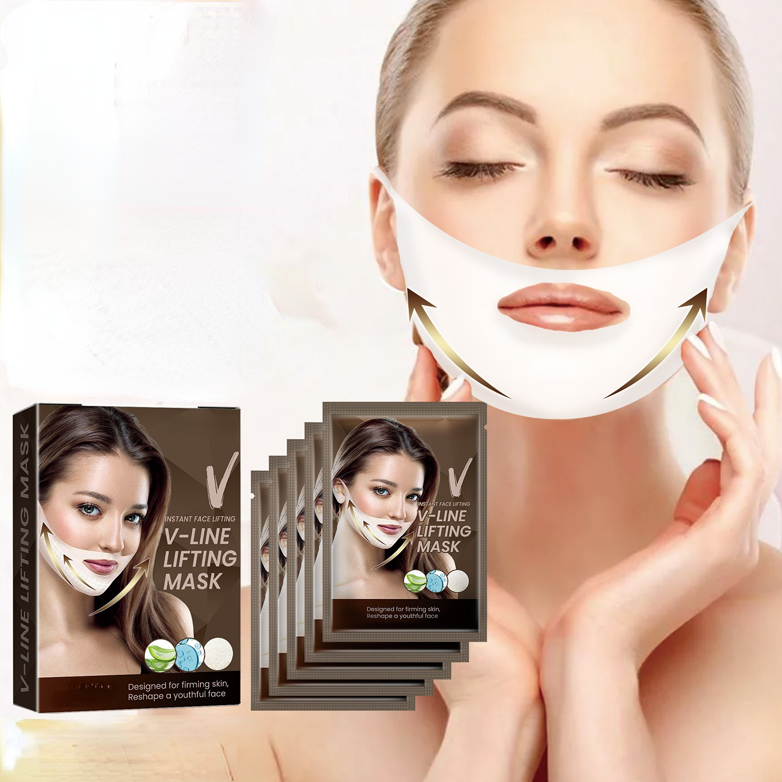 Beauty Reduce Double Chin Strap Face-lift Bandage Belt Shape Facial Slimming  Mask Cheek Lift Up