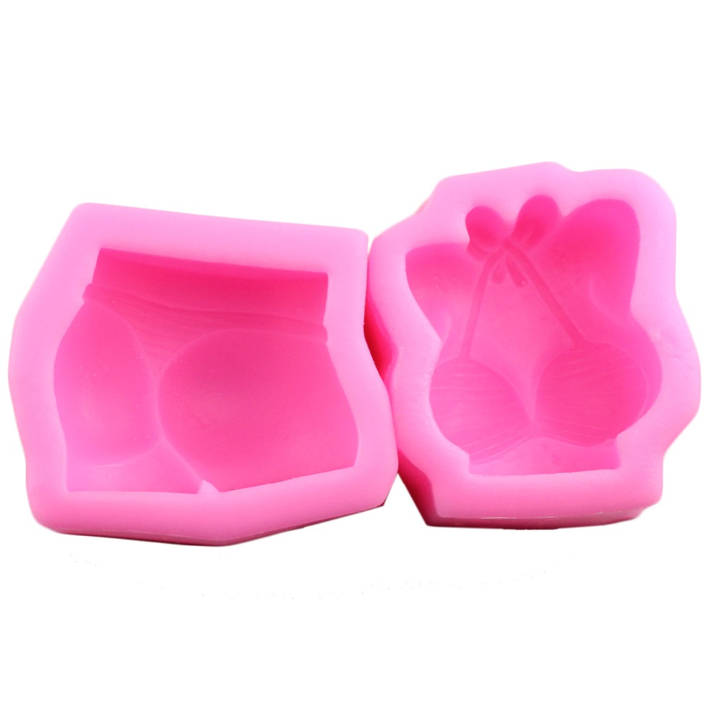 Sexy Bikini Bosom Bra shape 3D Silicone Fondant Cake Mold For Soap Cupcake  Jelly Candy Chocolate Decoration Baking Tool