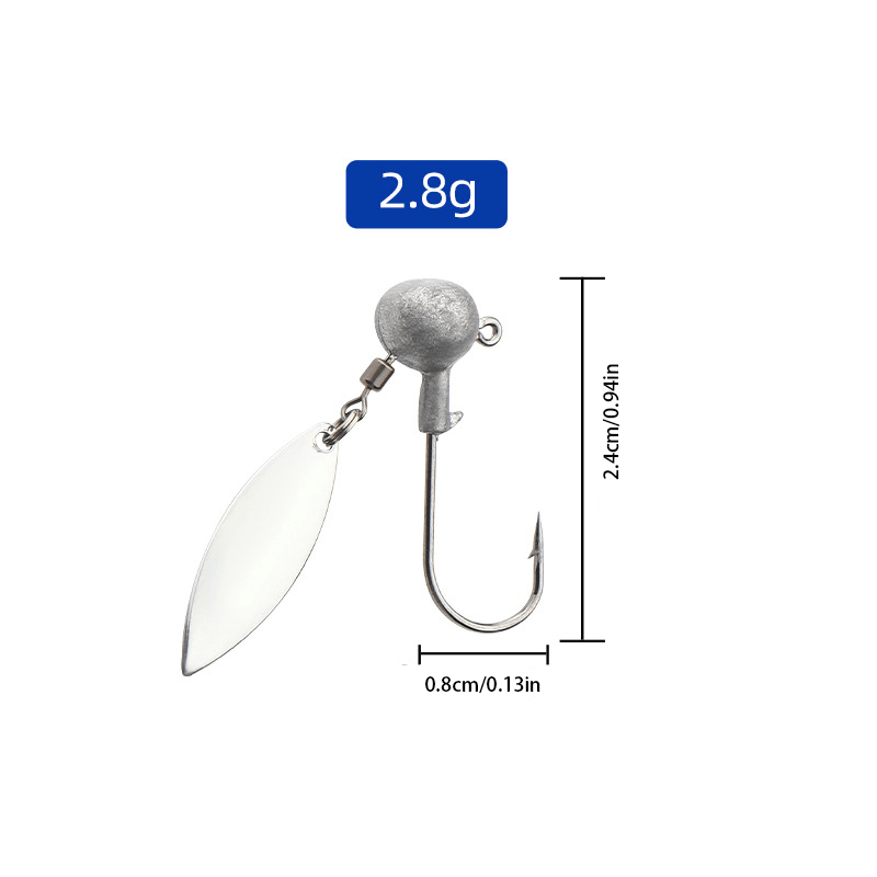 Sequin Spinner Jig Head Hooks Soft Lures Anti hanging Lead - Temu