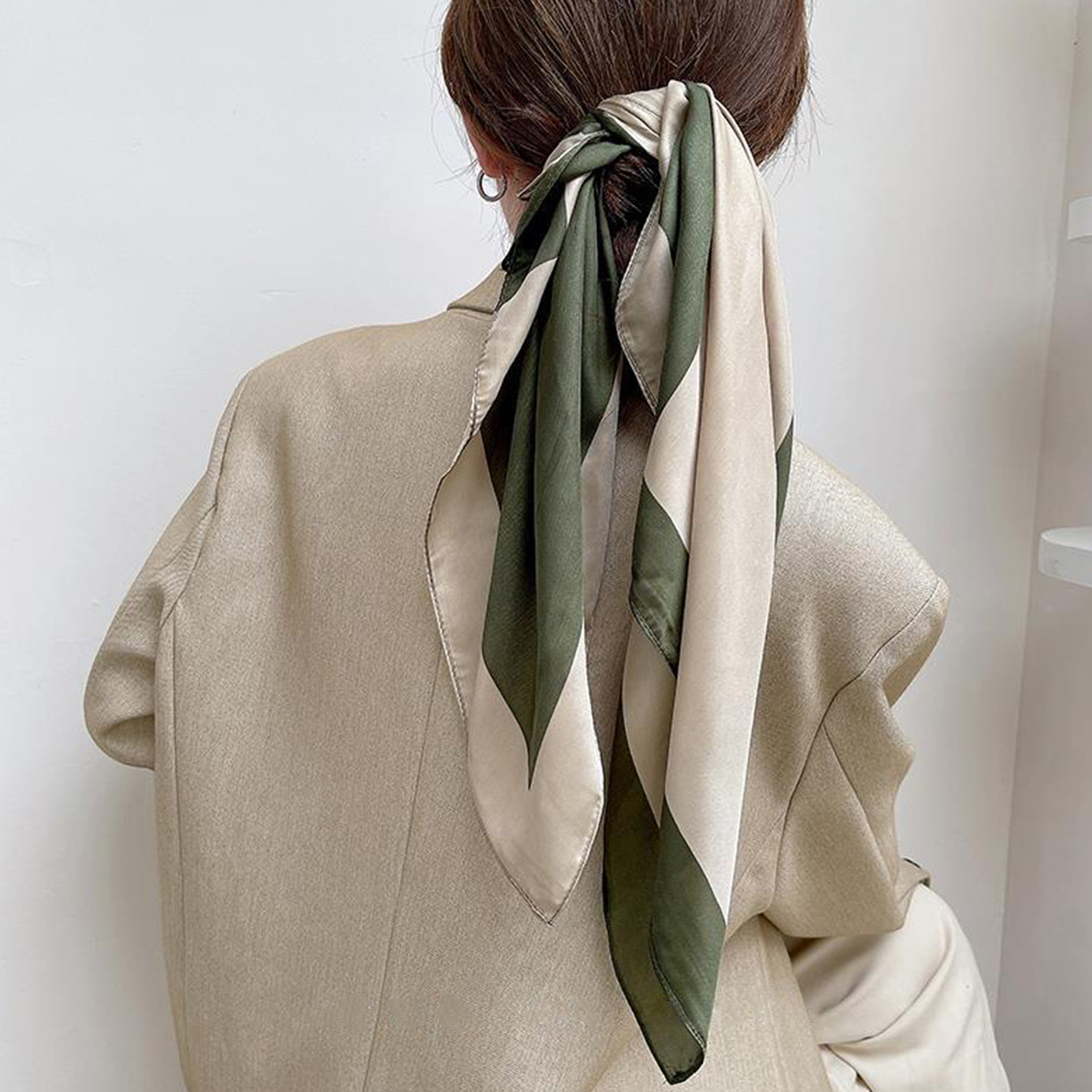 Color Block Logo Oversized Double-Sided Silk Square Scarf: Women's Designer  Scarves