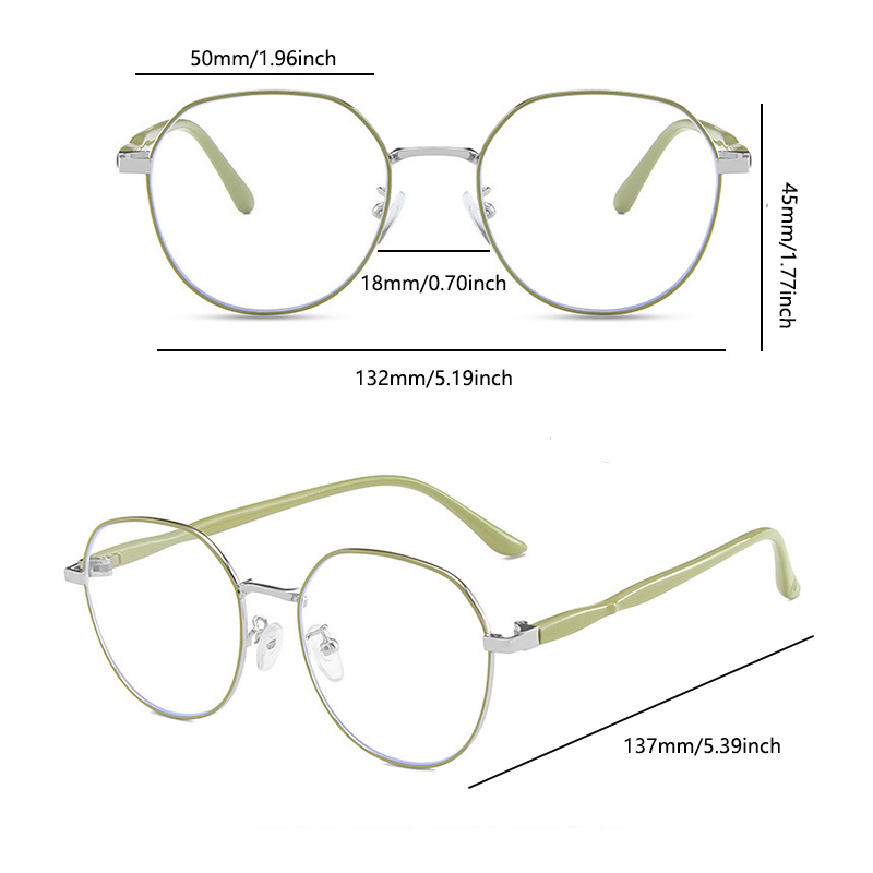 Óculos De Armação Metálica Oval Com Lentes Transparentes - Temu