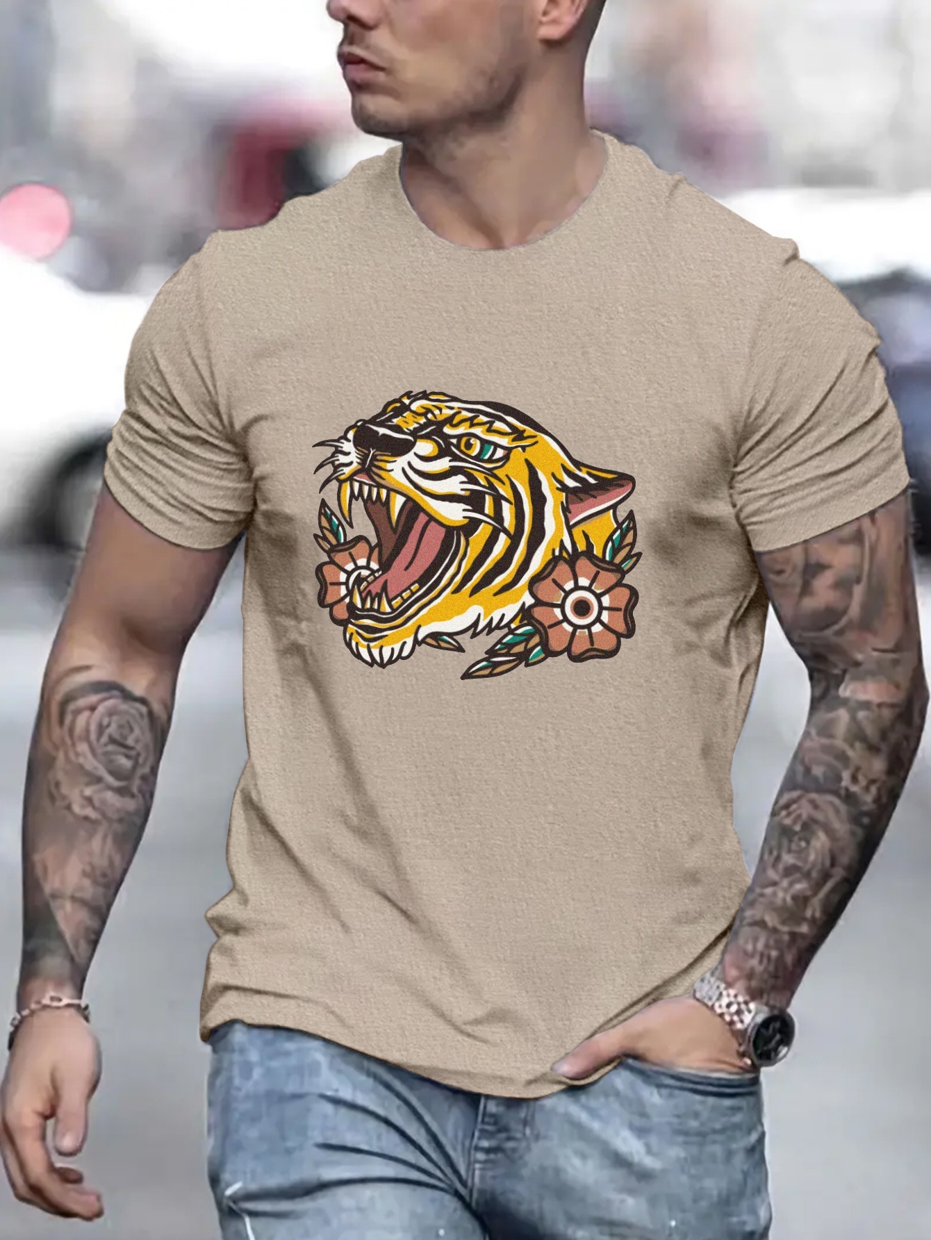 Men Tiger T Shirt - Temu