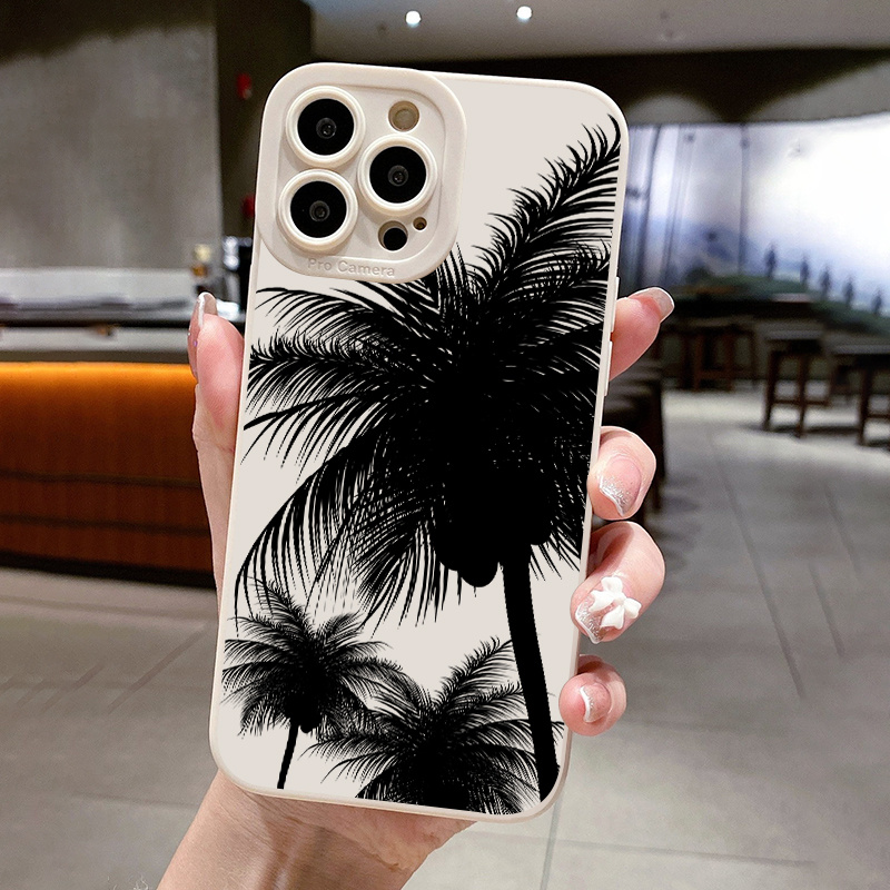 Summer Beach Coconut Palm Phone Case Non slip Fingerprint - Temu