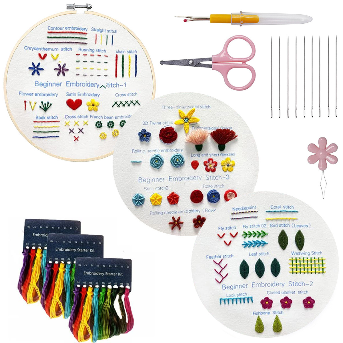 3d Mushroom Embroidery Starter Kit For Beginners Cross - Temu