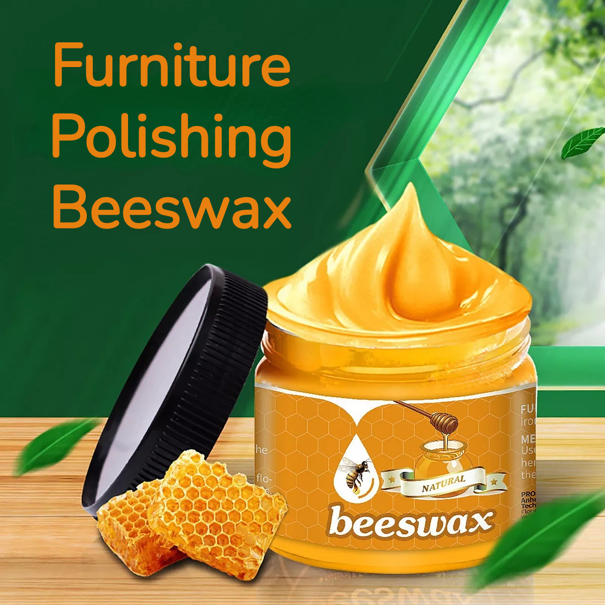Aptoco Wood Seasoning Beewax Natural Wax Traditional Furniture Care Polish  for Floor Table Chairs Cabinets