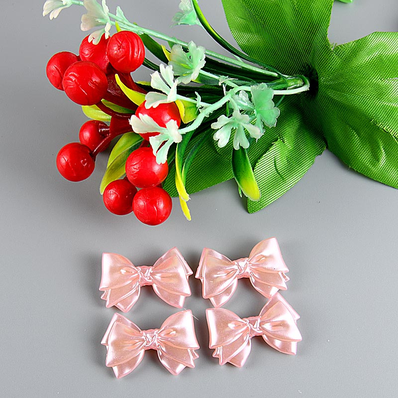 1 pack Pink Red Clear Bow Tie Ribbon Plastic Beads For DIY Jewelry Making  Cute