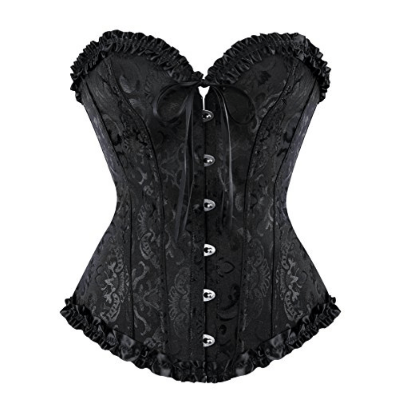 Women's Lace Boned Overbust Corset Bustier Lingerie - Temu