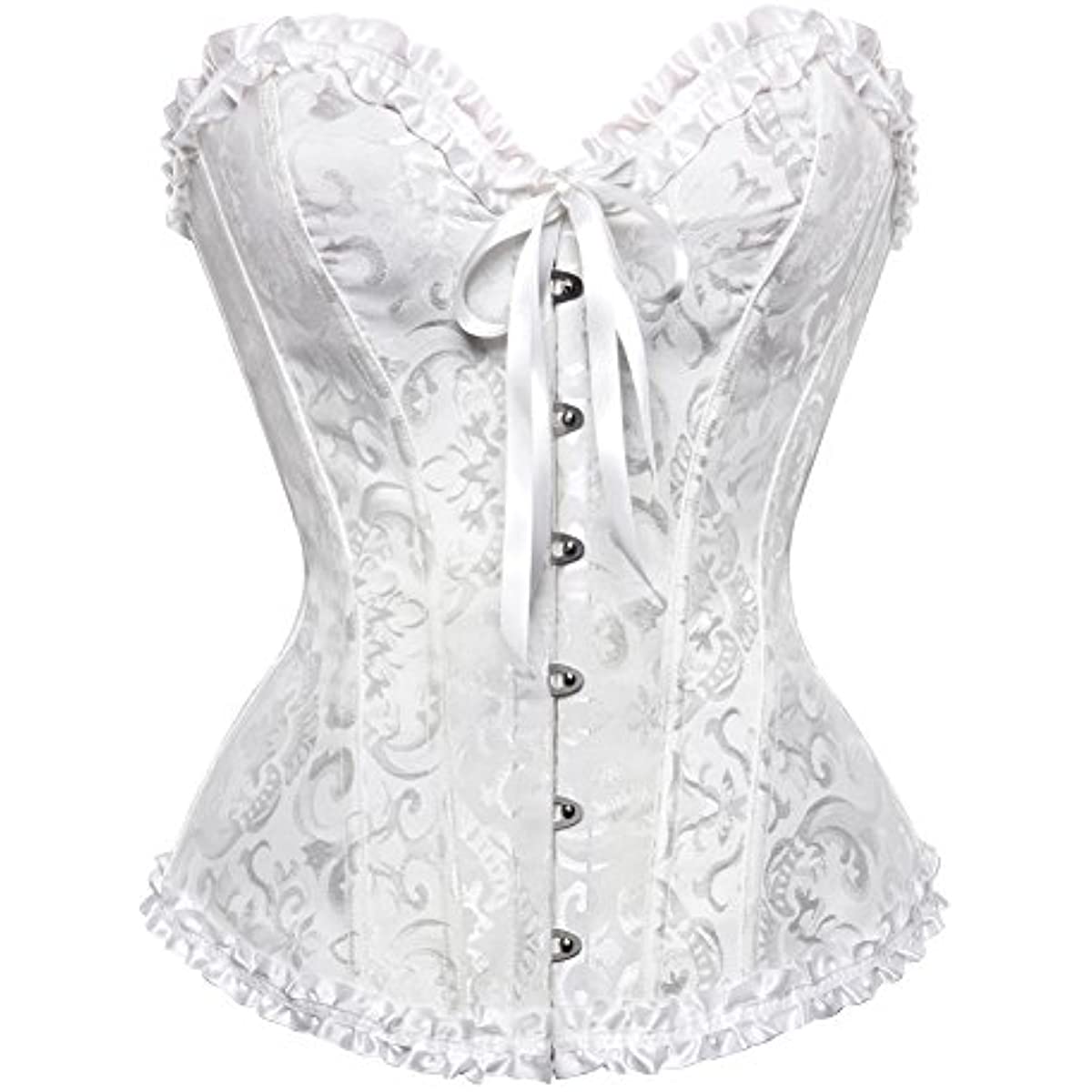 Corset for Women Sexy Floral Boned Bustiers Vintage Gothic Zipper Lace Up  Overbust Corsets Waist Cincher Bodice