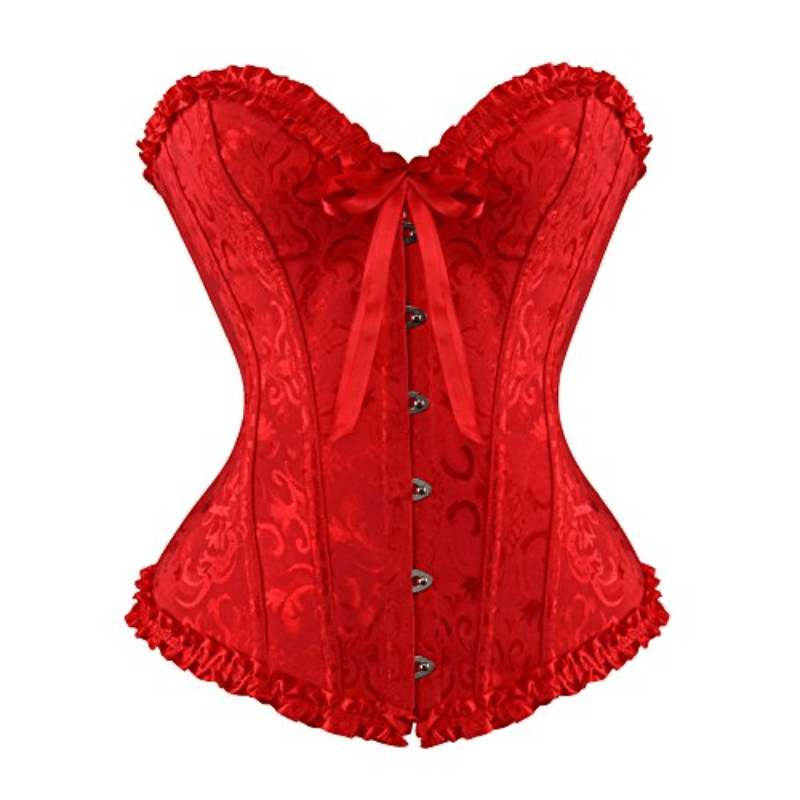  SHYMMUO Women's Red Black Corset Top Lace Up Overbust Bustier  Waist Cincher Sexy Body Shapewear Boned Belt Lingerie XS: Clothing, Shoes &  Jewelry