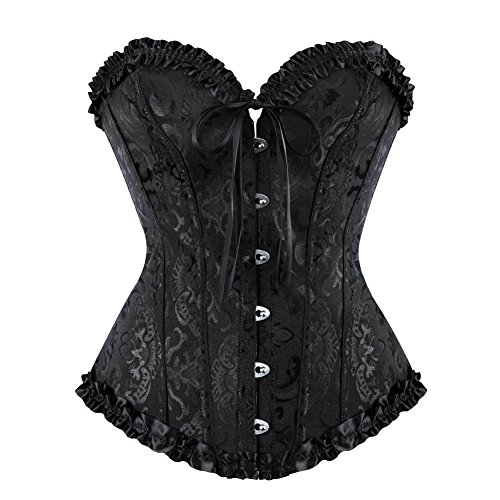 Women's Lace Up Boned Overbust Corset Bustier Lingerie - Temu