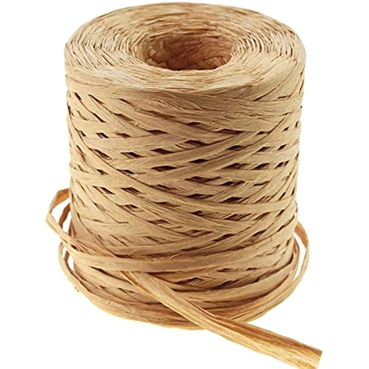Anvin 2 rollos de cinta de papel de rafia natural, cordel mate, cinta de  rafia, cuerda decorativa para envoltura de regalos, manualidades y  bricolaje