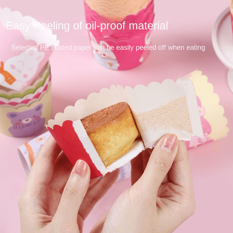 100pcs/box Random Style Baking Cookie Base For Cupcake, Greaseproof Paper  Cupcake Liners, Random Style