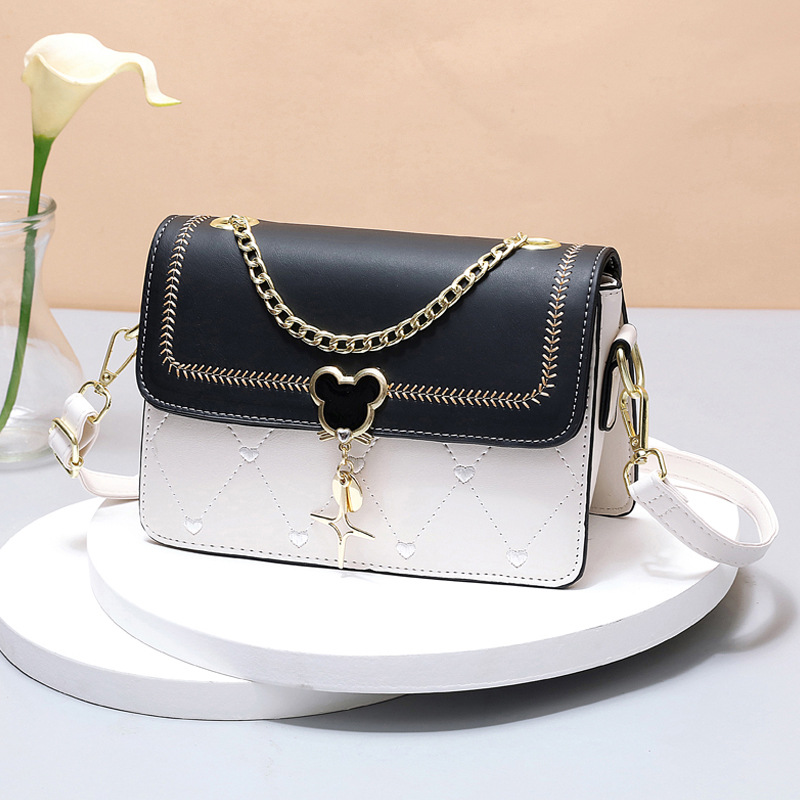 Mini Silver Flap Square Crossbody Bag With Metal Chain