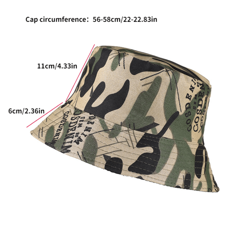 Summer Outdoor Camouflage Bucket Hat Men Women Korean Fashion