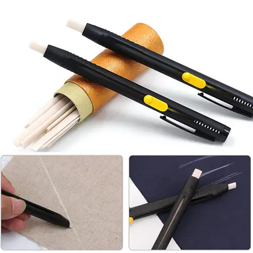  12 Pieces Sewing Fabric Pencils Water Soluble Pencil Tailor  Mark Pencil Dressmaker's Fabric Chalk Pencil with Brush Cap for Tailor or  Home Marker and Tracing Tools