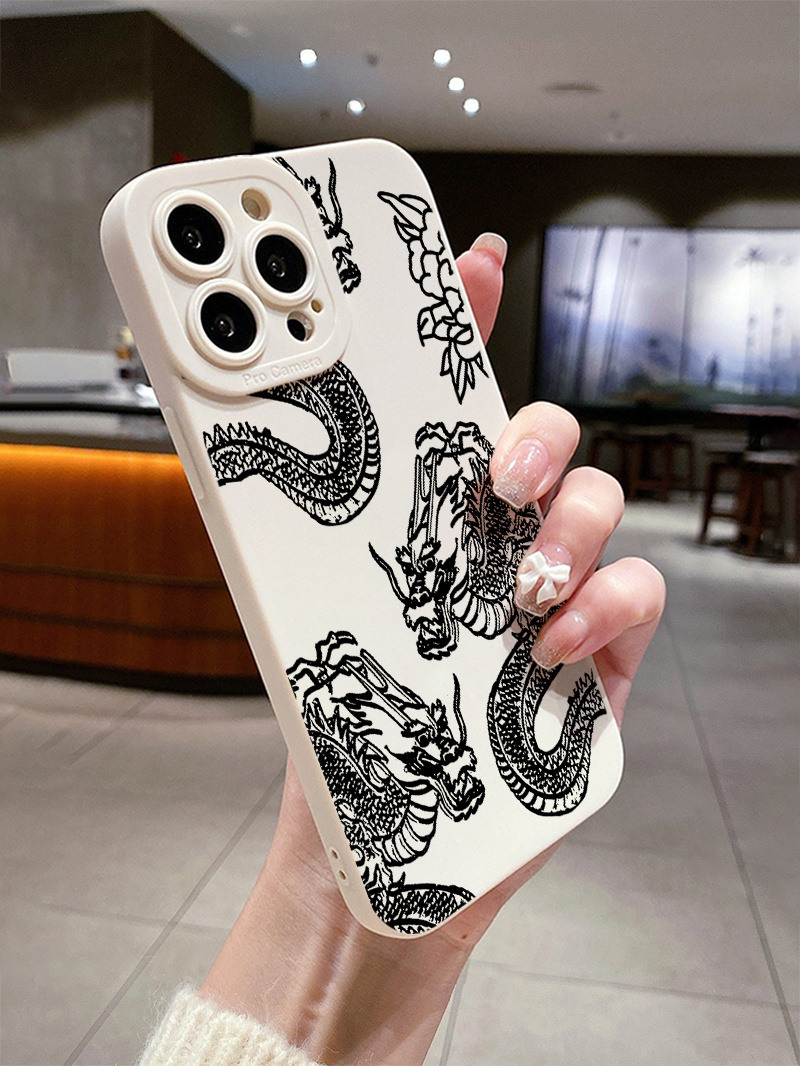 For iPhone 14 Pro Max 12 11 XS XR 13 Chinese Style Crane Dragon