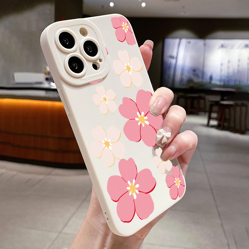 TEMU Funda De Teléfono Anticaída De Silicona Con De Flores Para IPhone14/14Plus/14Pro/14Pro Max, IPhone13/13Pro/13Pro Max, IPhone12/12Pro/12Pro Max,