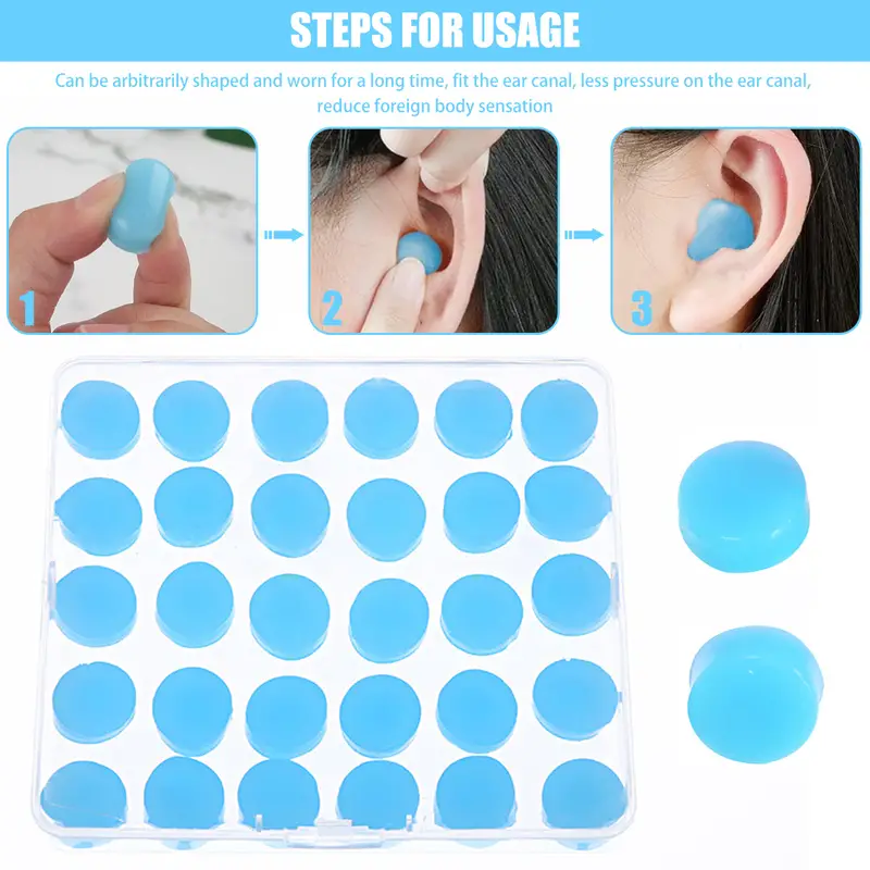 Reusable Silicone Ear Plugs For