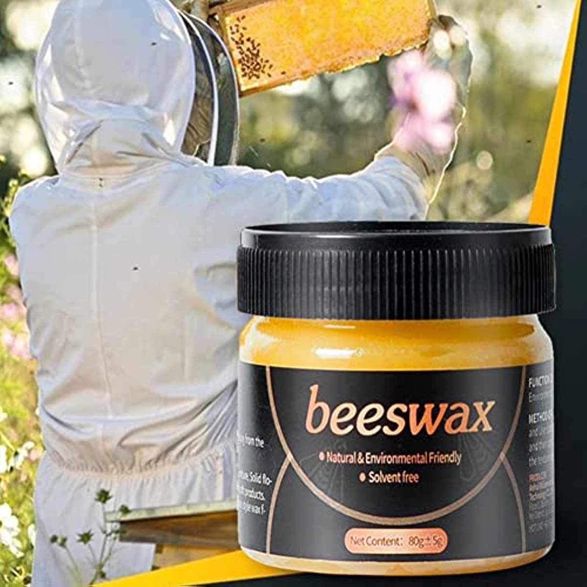 1pc Wood Seasoning Beewax,2.7 Ounces Multipurpose Natural Wood Wax  Traditional Beeswax Polish For Furniture, Floor, Tables, Chairs, Cabinets