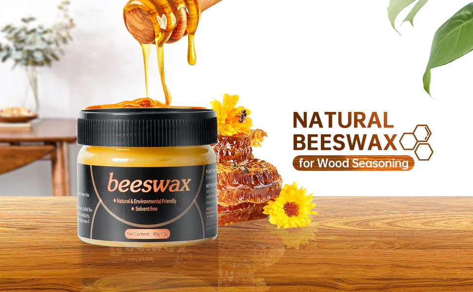 Cera de abeja para condimentos de madera, 2 unidades de cera de madera  natural tradicional para muebles, piso, mesas, sillas, armarios